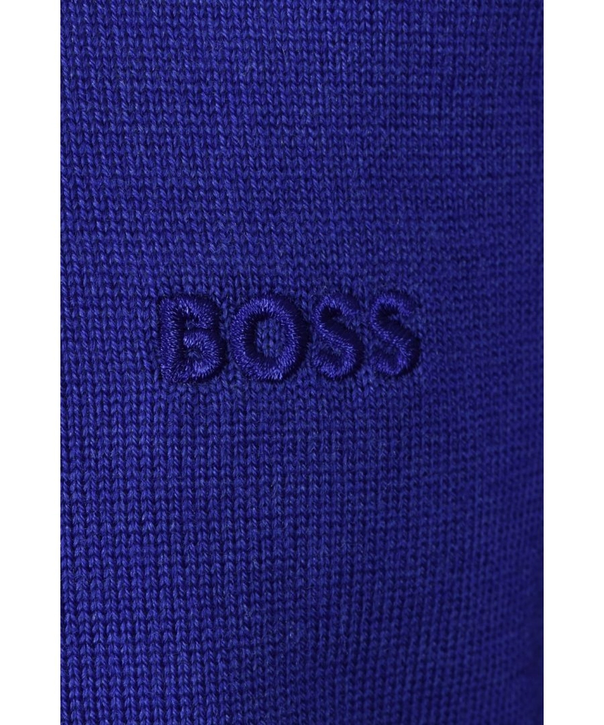 Hugo Boss Mens Bono-l Long Sleeved Polo Shirt Dark Purple - Blue - Size Medium